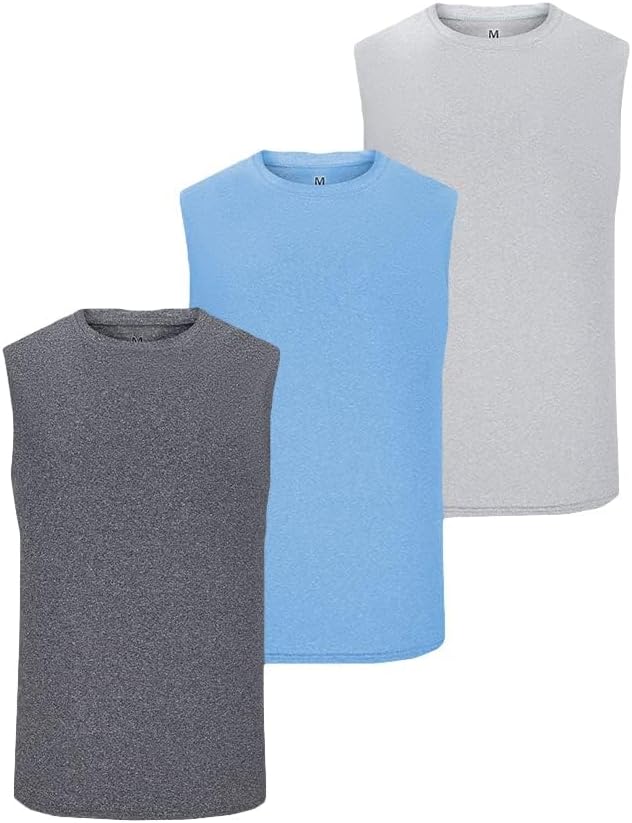 3 Pack Men's Workout Tank Top Dry Workout Sleeveless T-Shirt - Image 2
