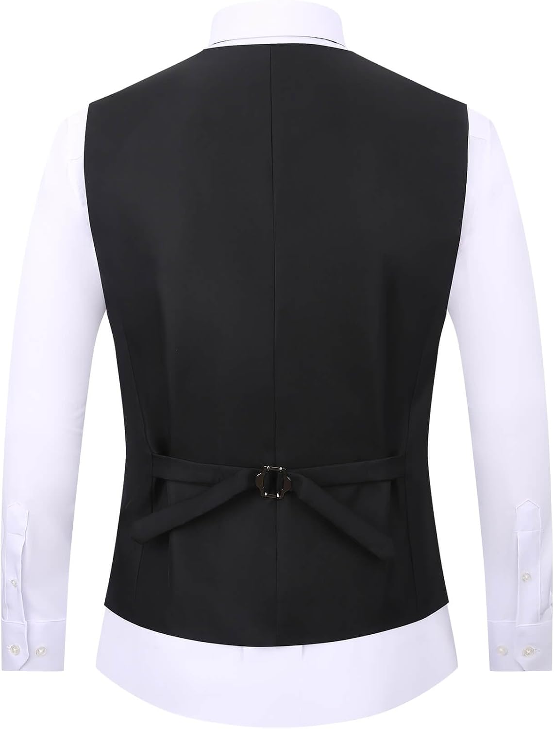 Men's Dress Vest Suit Waistcoat Formal Business Slim Fit V-neck Sleeveless Tuxedo Jacket with Chain - Image 2