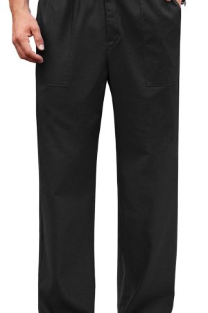 Men's Casual Linen Cotton Pants Elastic Waist Summer Beach Trousers Lightweight Yoga Vacation Pants