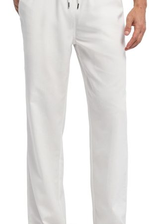 Men's Linen Pants Casual Beach Summer Pants Drawstring Lightweight Yoga Linen Trousers 28" 30"