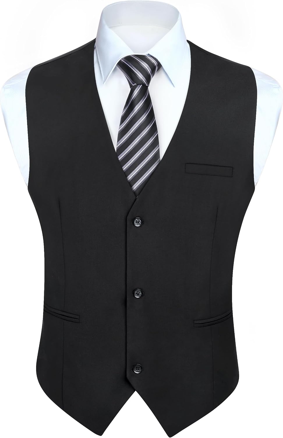Mens Suit Vest Business Casual Dress Waistcoat Vest Solid Color Formal Wedding Vests for Suits or Tuxedo