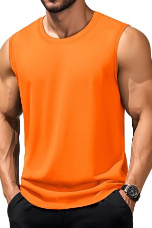 Tank Top for Men Moisture Wicking Cotton Sleeveless Shirts Muscle Gym Workout Causal Summer Tank Tops